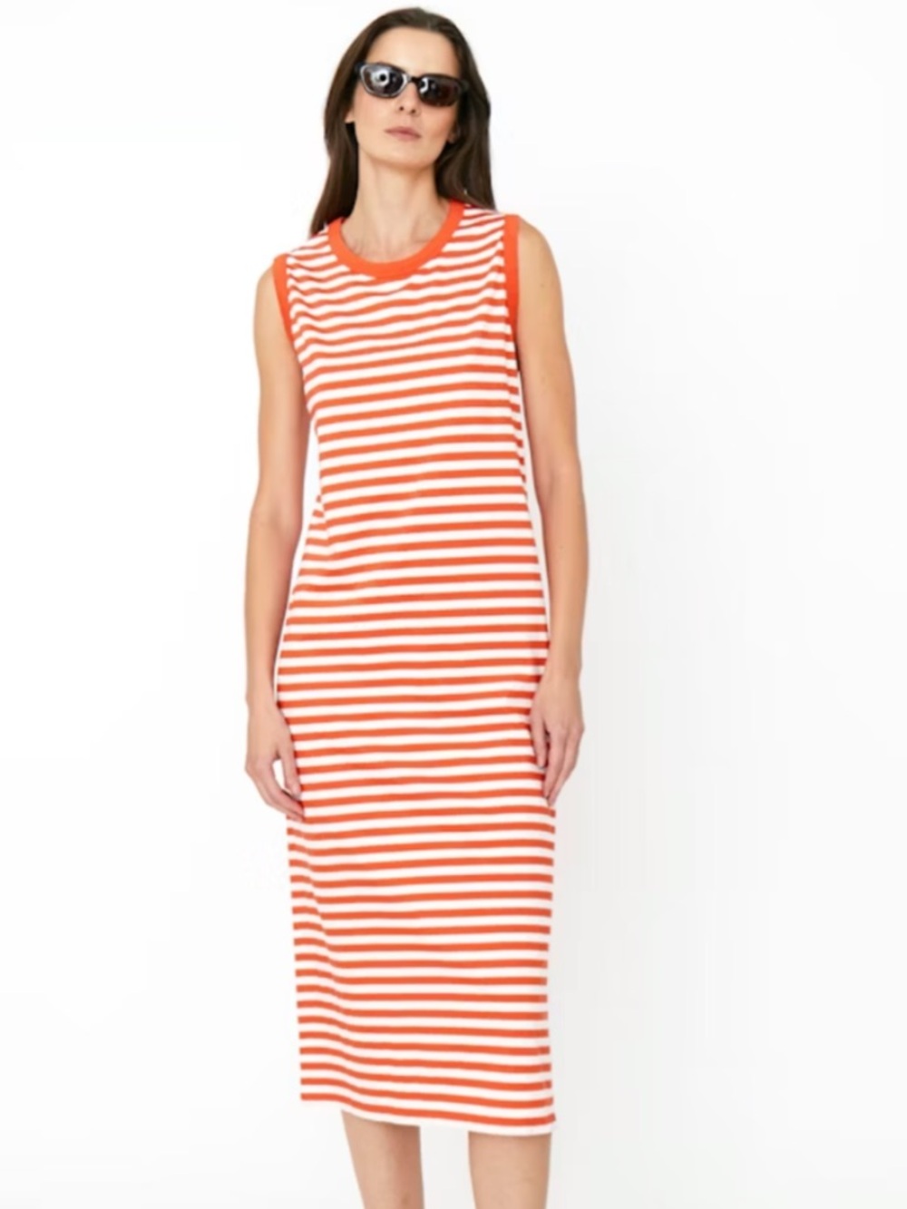 Kule The Tank Orange Poppy Midi Dress Size Small